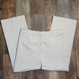 Madison Khaki Flat Front Pants / Trousers Wide Leg